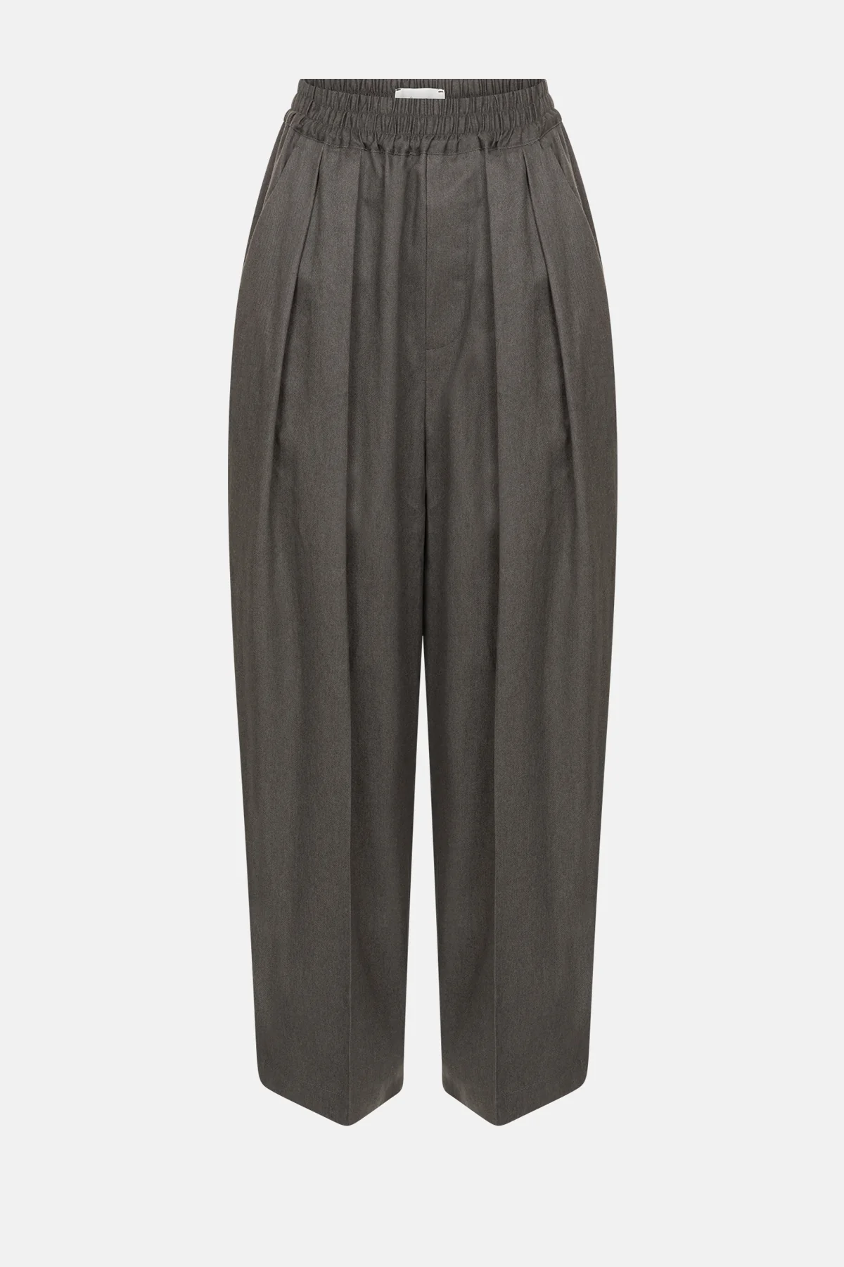 Pantalon en lin et coton plissé Kick | Gris Foncé - Image 1